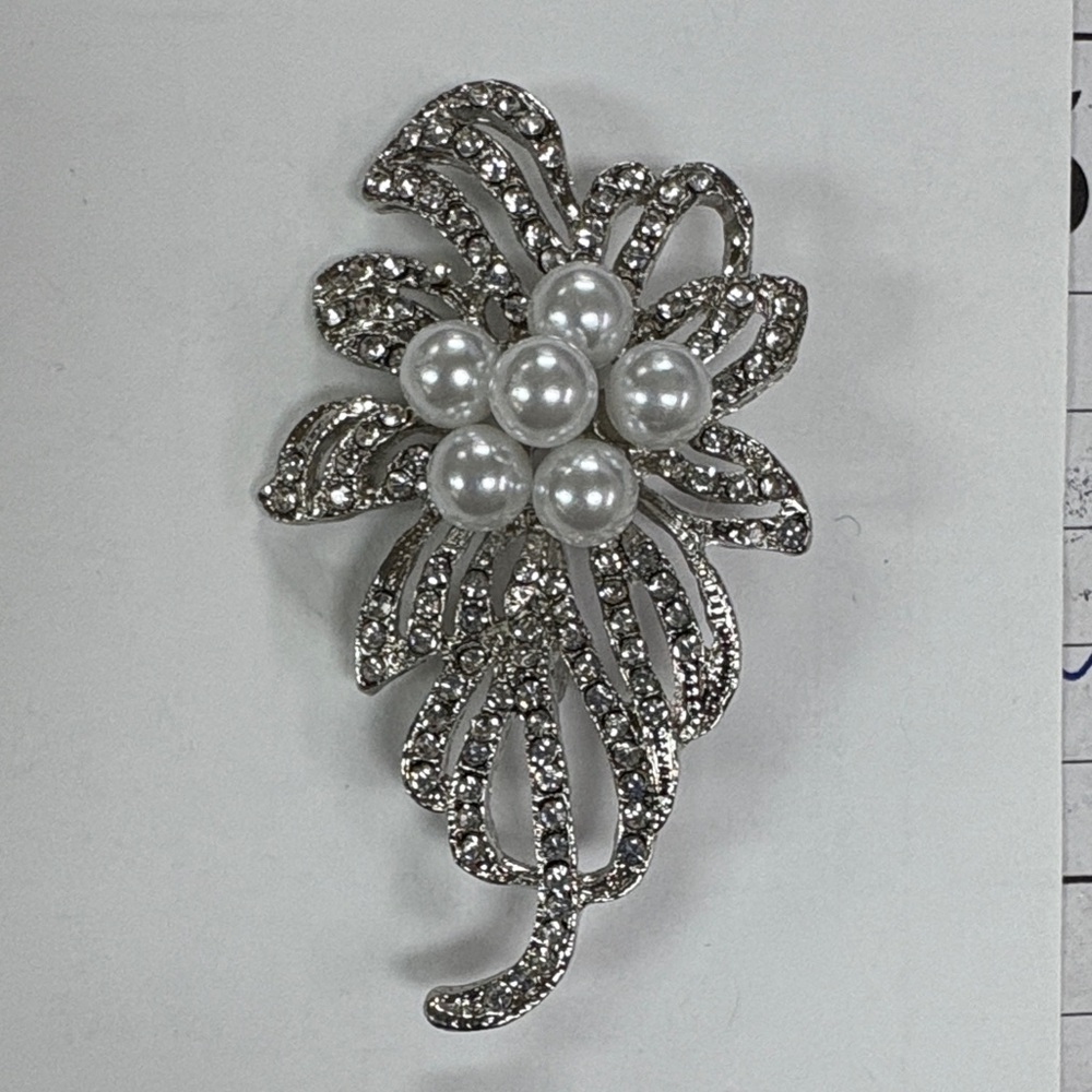 Silver and Pearl Brooch